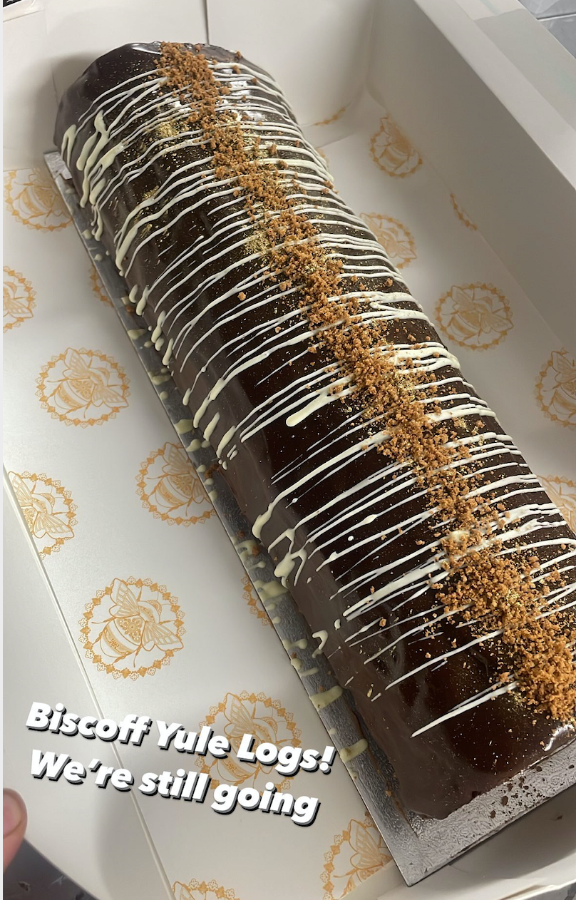 Biscoff Brownie Caramel Yule Log