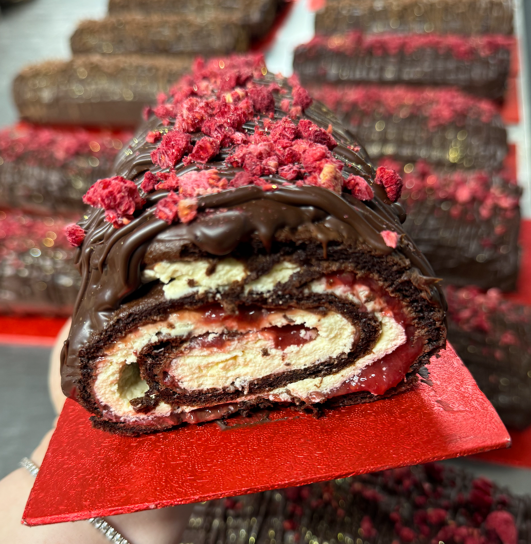Black Forest Sponge Yule Log (GF)