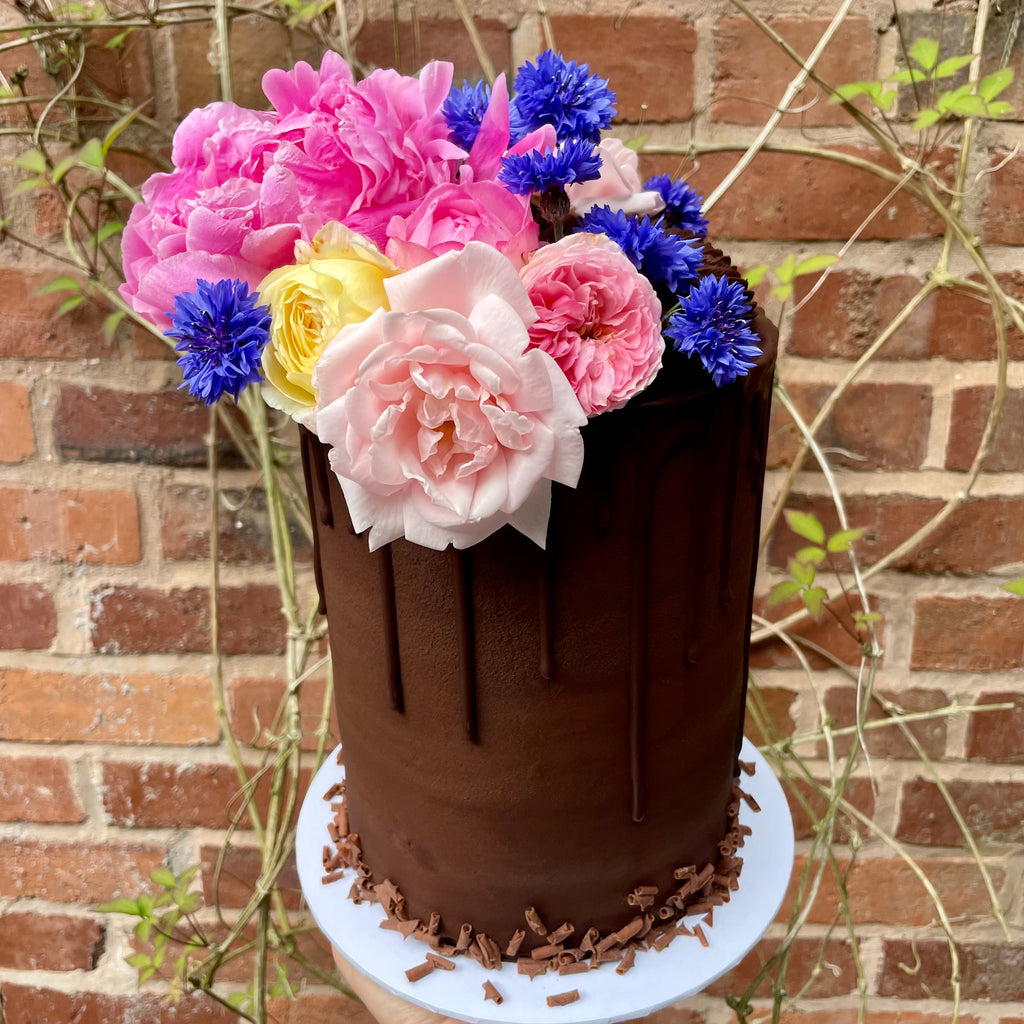 Vegan Chocolate Flower Cake